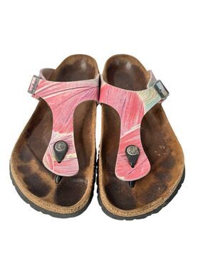 Birkenstock Papillio Gizeh Feathers Boho Cork Footbed Sandals Multicolor 7